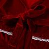 Unisex Kids Hooded Velvet Bathrobe - Solid Color, Long Sleeve, Spring & Autumn Style