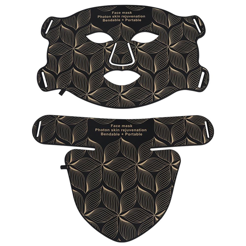 Red-Blue LED Beauty Mask: Home Facial Silicone Photon Rejuvenation Device with Neck Infrared Spectrometer