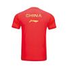 Li Ning Table Tennis Series Logo Print Short Sleeve T-Shirt Unisex Tops Cherry-Blossom-Red AAYU037-3