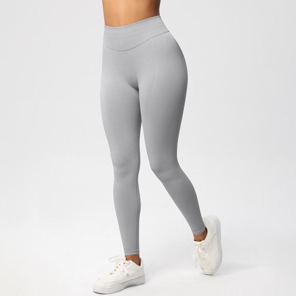 Pantalon de Yoga Fitness Sans Couture Taille Basse: Leggings push-up, moulants, haute performance.