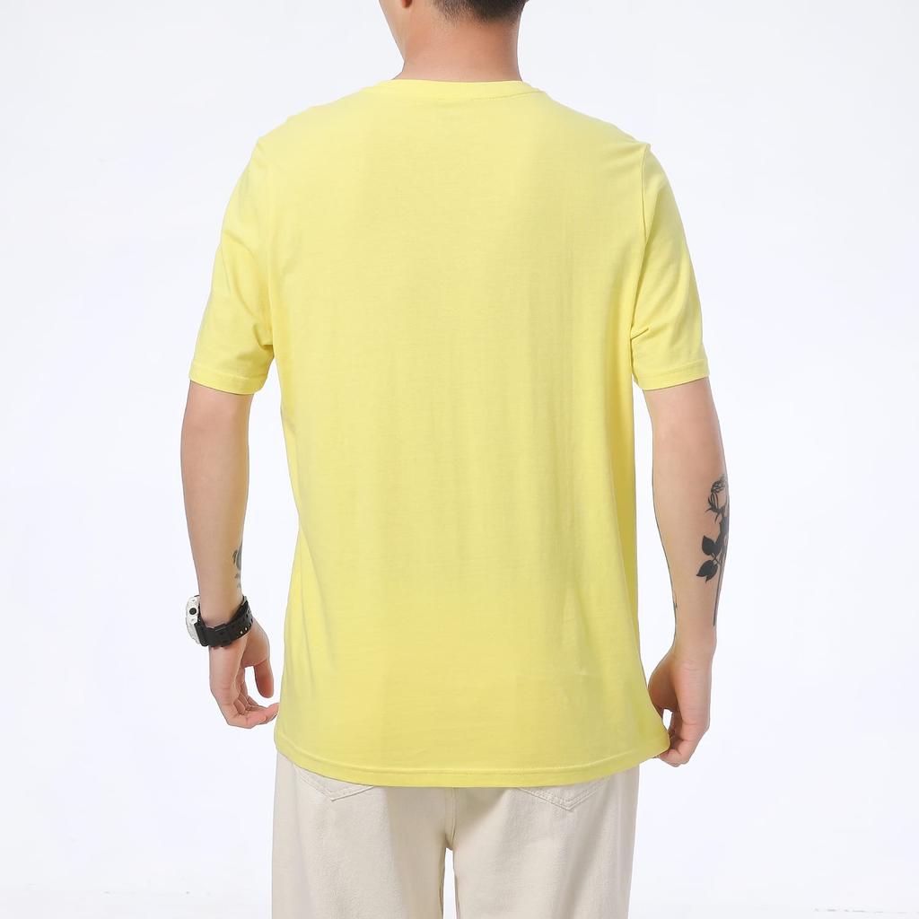 PUMA Cloud Pink T Shirts Men's Yellow Crew Neck Moderate Straight Fit 845864-38