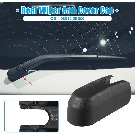 ACROPIX Rear Windshield Wiper Arm Nut Cover Cap Fit for Hyundai Kona Palisade - Pack of 1 Black