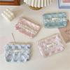 Elegant Floral Lace Trimmed Wallet Small Storage Bag Polyester Stylish Lightweight Carryall For Coin Accessories