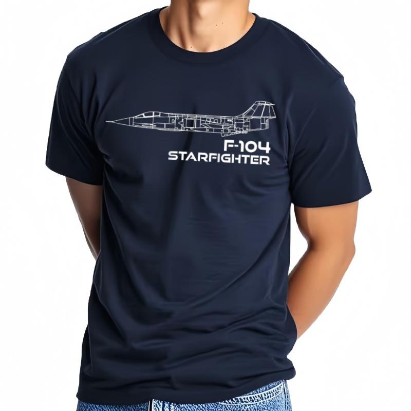 F104 Men's Short Sleeve T-Shirt Casual Cotton Round Neck Shirt Harajuku Style Starfighter