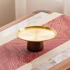 Stainless Steel High Footed Cake Storage Tray Appetizer Platter Fruit Display Plate Household Wood Base Snacks Pans