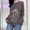 STREETRICH Women Y2k Fairy Grunge Shirt Vintage Graphic Print Long Sleeve Tee Shirt Tops Teen Girls Grunge Aesthetic Clothes Streetwear
