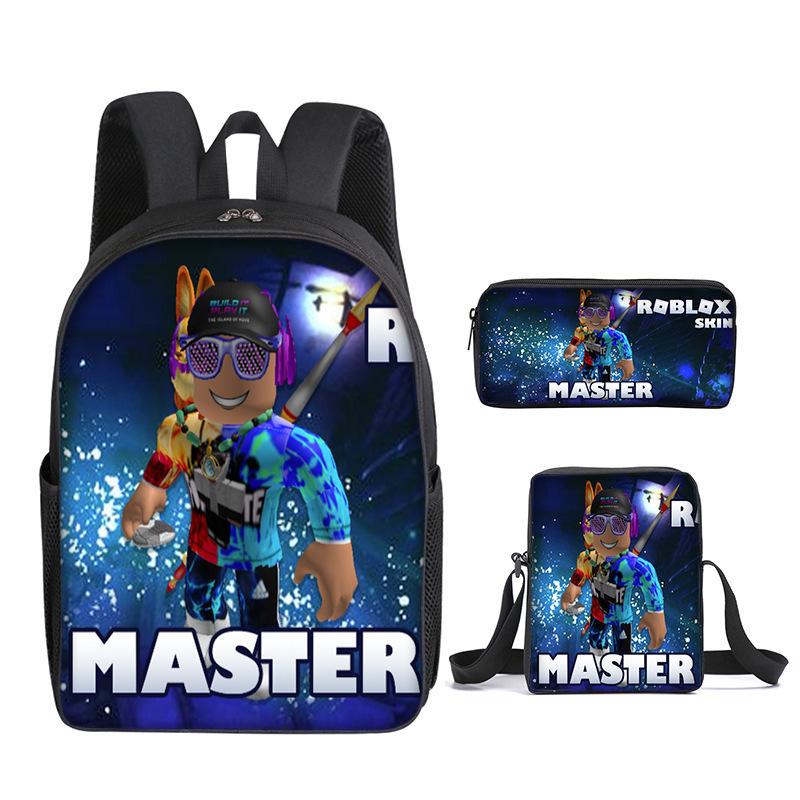 Rob Lesi Backpack Trendy Backpack Retro Schoolbag Cartoon Backpack Three-Piece Set