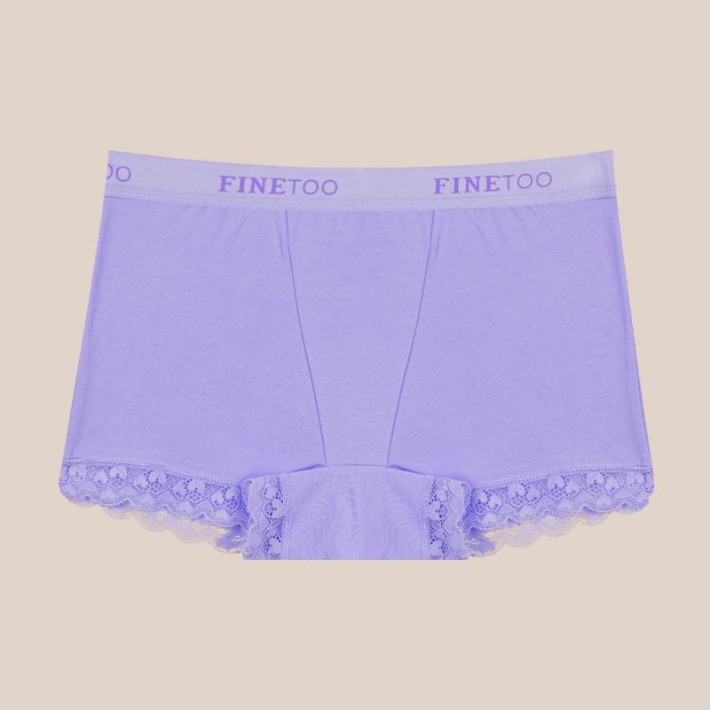 

FINETOO Cotton Lace Floral Underwear Sexy Letter Belt Breathable Low Waist Stretch Comfortable Underpants Sports Safety Pants XXL фиолетовый