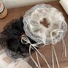 Women Tulip Flower Tassel Hair Ties Cute Temperament Lace Stretchy Hair Rope Ponytail Holders Sweet Hair Accessories
