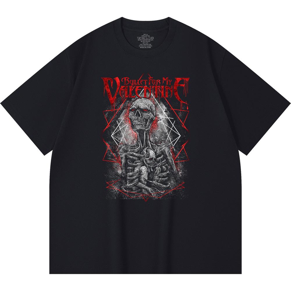 230 Gsm 100% Cotton Heavy Metal T-Shirt Rock Band Popular Music Print Unisex Heavy Cotton T Shirt
