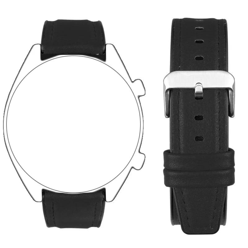 

Luxury Strap for xiaomi watch S3 S2 S1 Silicone Genuine Leather Watch Band for xiaomi watch S4 sport color 2 revolve active Belt Strap Width 18mm чорний