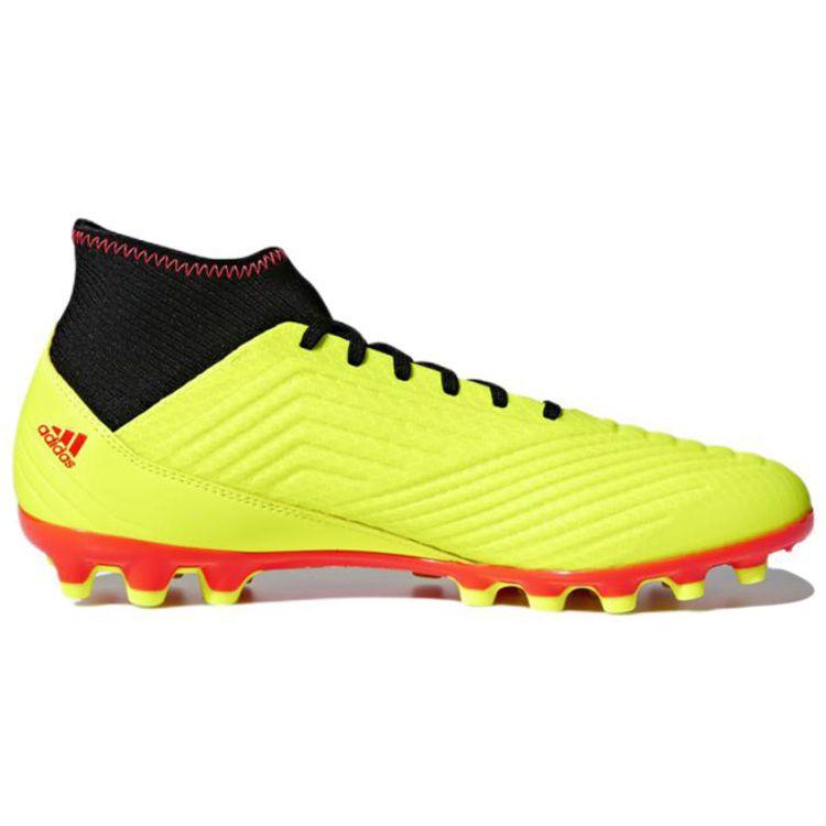 Adidas Predator 18.3 Round Toe Lace-Up AG (Rubber Short Studs) Slip-Resistant Durable Soccer Shoes Men Soccer Shoes Black Yellow BB7748