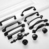 Black Handle American Style Modern Pull Antique Handles and Knobs Drawer Furniture Kitchen Cabinet