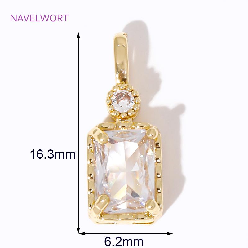 Multi Types 18K Gold Plated Brass Inlaid Zircon Charms Pendant For Jewelry Making Supplies DIY Necklace Making Accessories