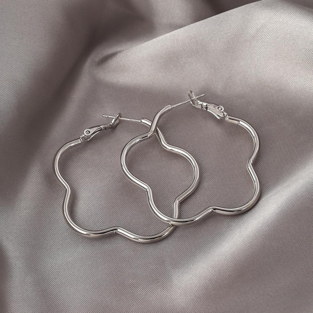Classic Large Hoop Earrings for Women - 925 Sterling Silver Simple Hoops, Cool & Versatile Style.