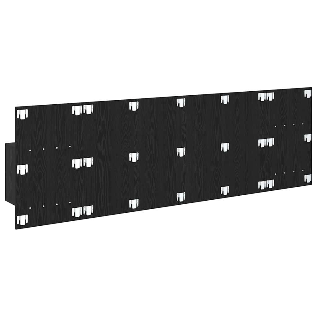 Headboard with Cabinets 3 Pieces Black Oak Effect Wood Based Material