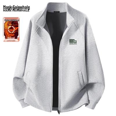 Men's Fleece-Lined Stand-Collar Zipper Jacket