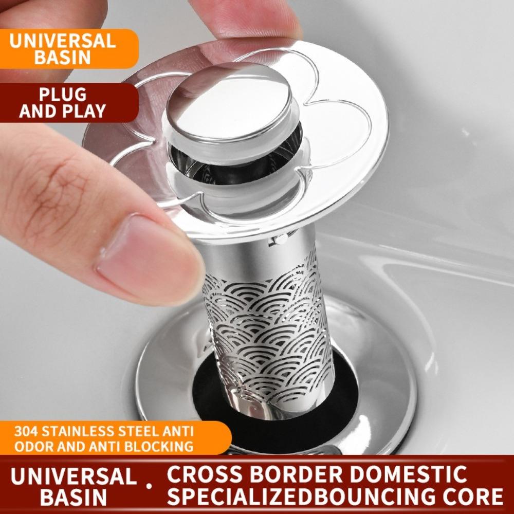 

Anti-Odor Floor Drain Filter Mesh Anti-Clogging Washbasin Bounce Core Bathroom Accessory срібний