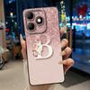 Fashion Design Initial Letter With Flower Pattern Phone Case For Itel A90 Soft Silicone Anti-scratch Black Couple Casing