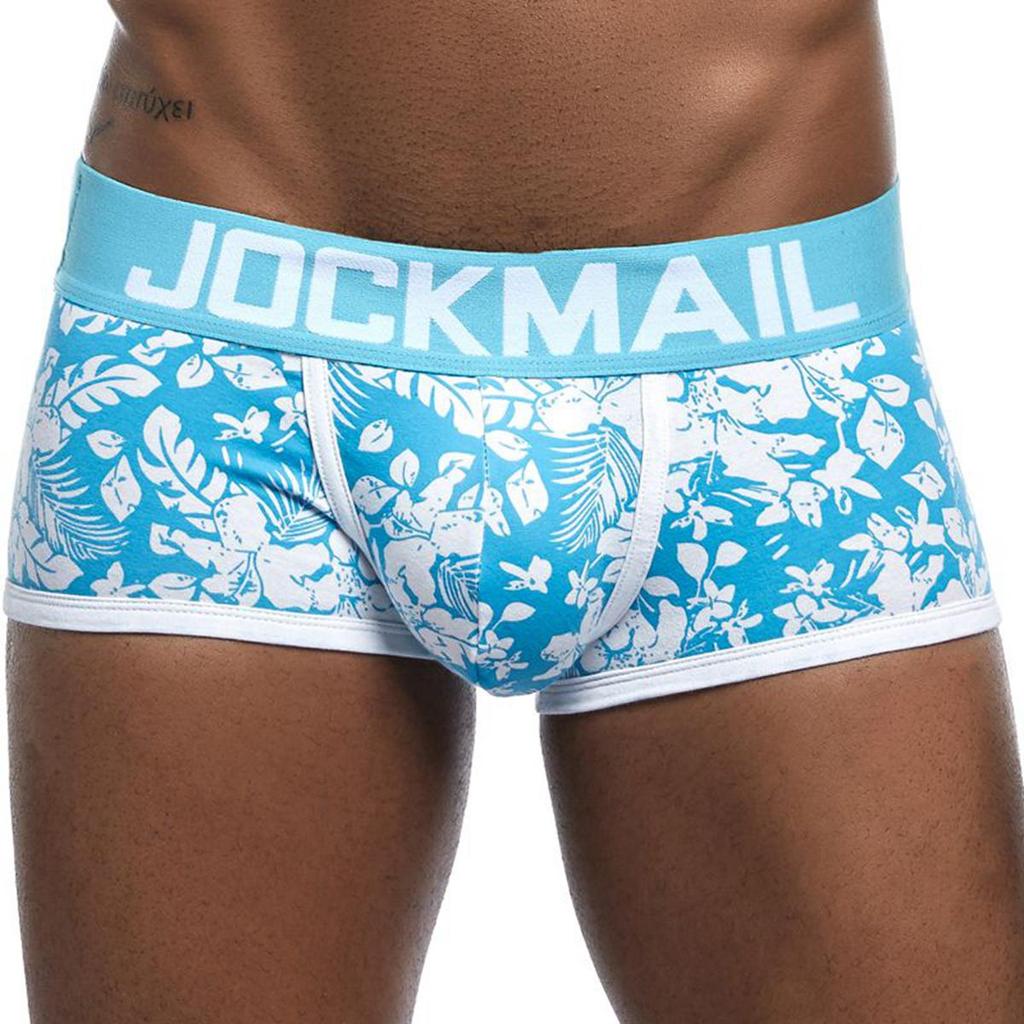Boxer Jockmail Star Print Low-Rise Baumwolle atmungsaktive Sport-Herrenunterwäsche