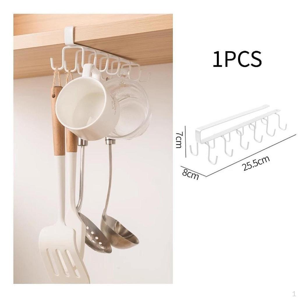 Mug Hooks under Cabinet Hanging Rack Coffee Cups Holder for Ties Belts