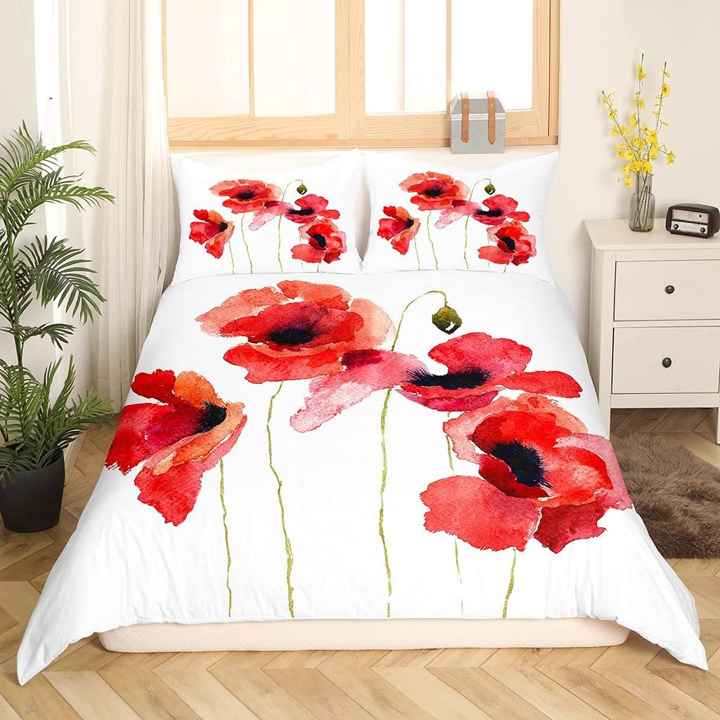 Watercolor Duvet Cover Set For Kids Teens Queen King Size Quilt Covers Lightweight Down 2 Pillowcases 1 Duvet Cover No Comforter