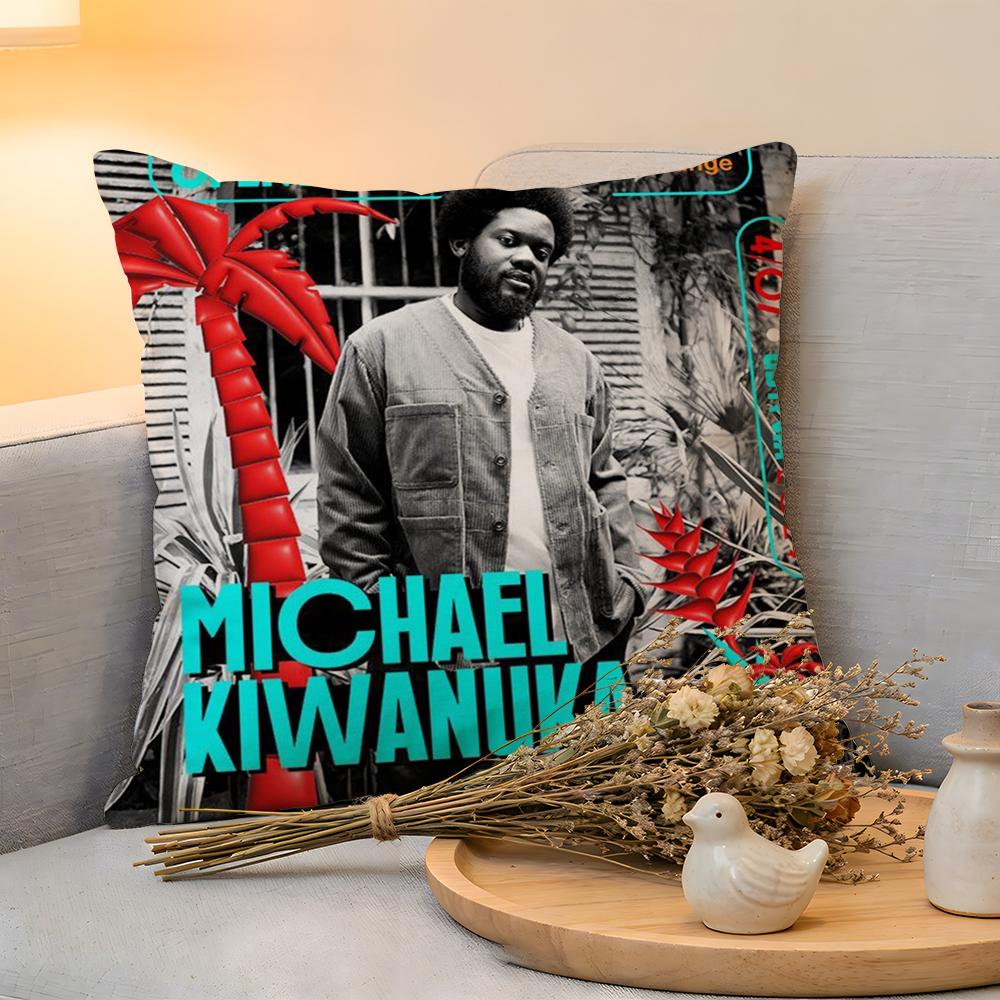 Cushion Cover Linen SkinFriendly Soft Decorative Case For Sofa Home Decor Singer MMichael KKiwanuka Pillow cover