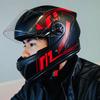 Motorcycle Street Bike Helmet Full Face Safety Helmet Comfortable & Breathable with Single Visor Neck Scarf Anti-Dust Bag for Men & Women All Seasons