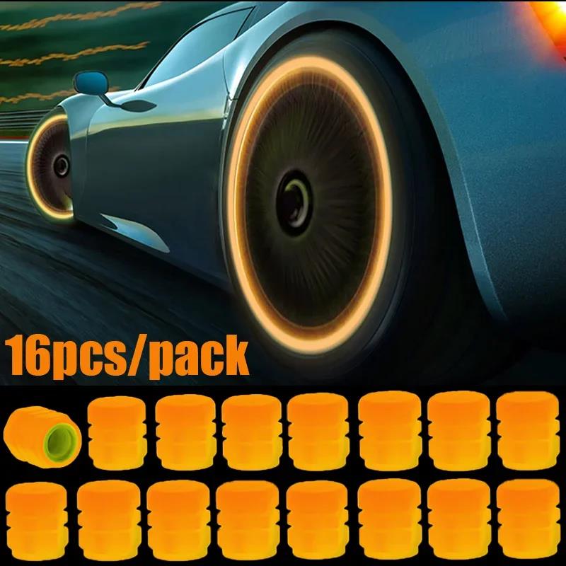 4/20PCS Luminous Car Tire Valve Cap Fluorescent Night Glowing Decor Motorcycle Bike Wheel Nozzle Dustproof Tyre Valve Stem Caps Stem Caps1