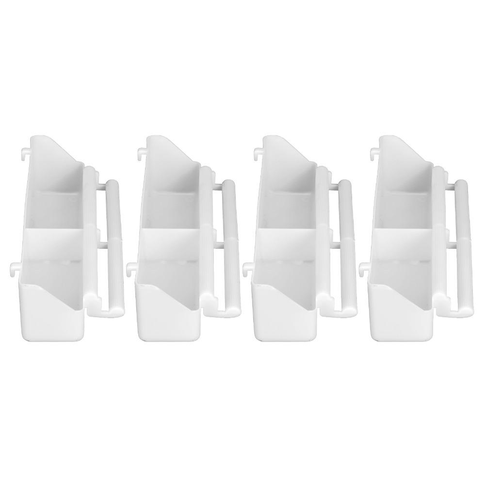4 Pcs 2 in 1 Design Bird Feeder Hanging Type Non-Toxic Material Bird Food Container Durable Rest Frame Included Cage Accessories