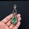 Bijuterii cu pietre prețioase de smarald create în laborator, pandantiv lucrat manual învelit cu sârmă de cupru pur