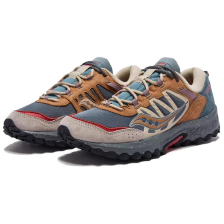 Saucony GRID PEAK Abrasion Resistant Breathable Coverage Low top Casual Shoes Unisex Gray Brown Saucony S70930-1