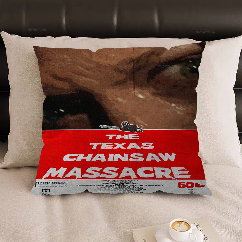Movie T-Texas C-Chainsaw M-Massacre Pillow Cushion Cover Pillowcase Living Room Sofa Home Decor Customized