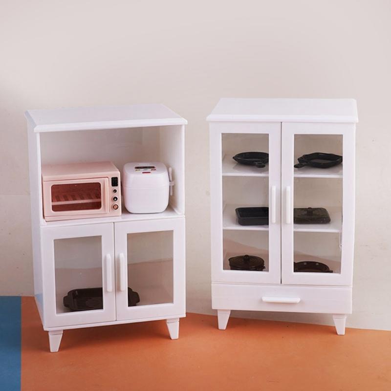 Mini Cabinet Model Dollhouses Accessories For Bedroom Kitchen Living Room Tiny House Decoration