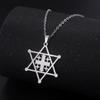 LIKGREAT Star of David Necklaces Pendant Jerusalem Cross Stainless Steel Necklace for Women Men Gift Vintage Choker Neck Jewelry