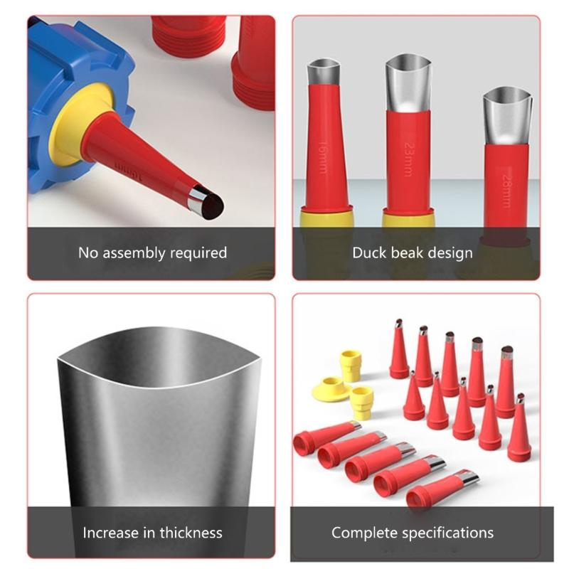 Stainless Steel Caulking Nozzles 16Size With 6Base Durability Sealant Applicator Tool For Kitchen Bathroom Sink Joints