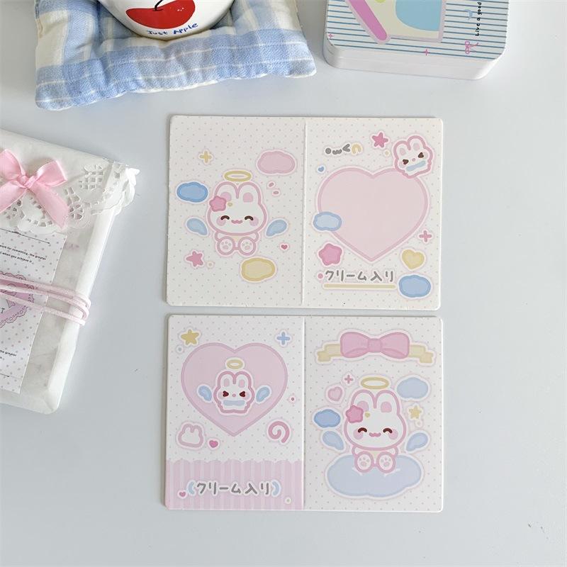 10 Pcs Kawaii Cartoon Folding Page for Girl  3-inch Photo Card Packing Protective Decor Board Card Packaging