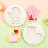 Cartoon Bear Christmas Silicone Mold - Plush Glove Shape for Creative Baking & Cake Decoration