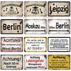 [MaPalte] Vintage German Achtung Sign Metal Sign Tin Sign Decoration Plaque Home Wall Door Decor Bar Sign Home Plate Poster