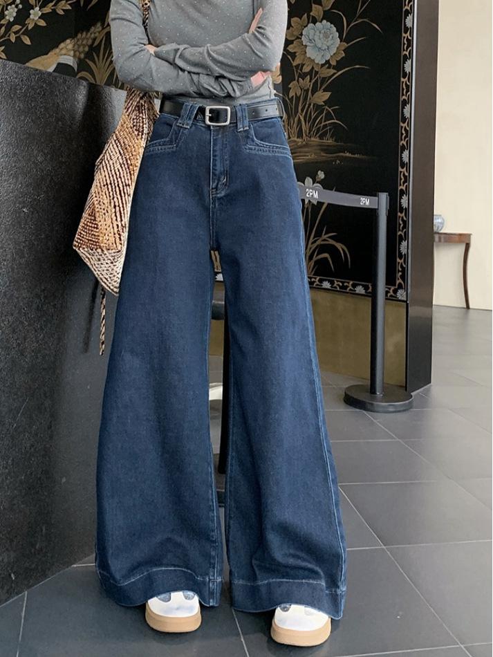 

Женские винтажные джинсы из денима широкого кроя: С высокой талией, свободный крой, стройнящий силуэт для осени 2025 3XL