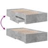 Bed Frame with Drawers Concrete Grey 75x190 cm Engineered Wood