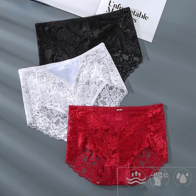 Plus Size Damenhöschen Sexy Unterwäsche Spitzenhöschen Mid Waist Unterwäsche