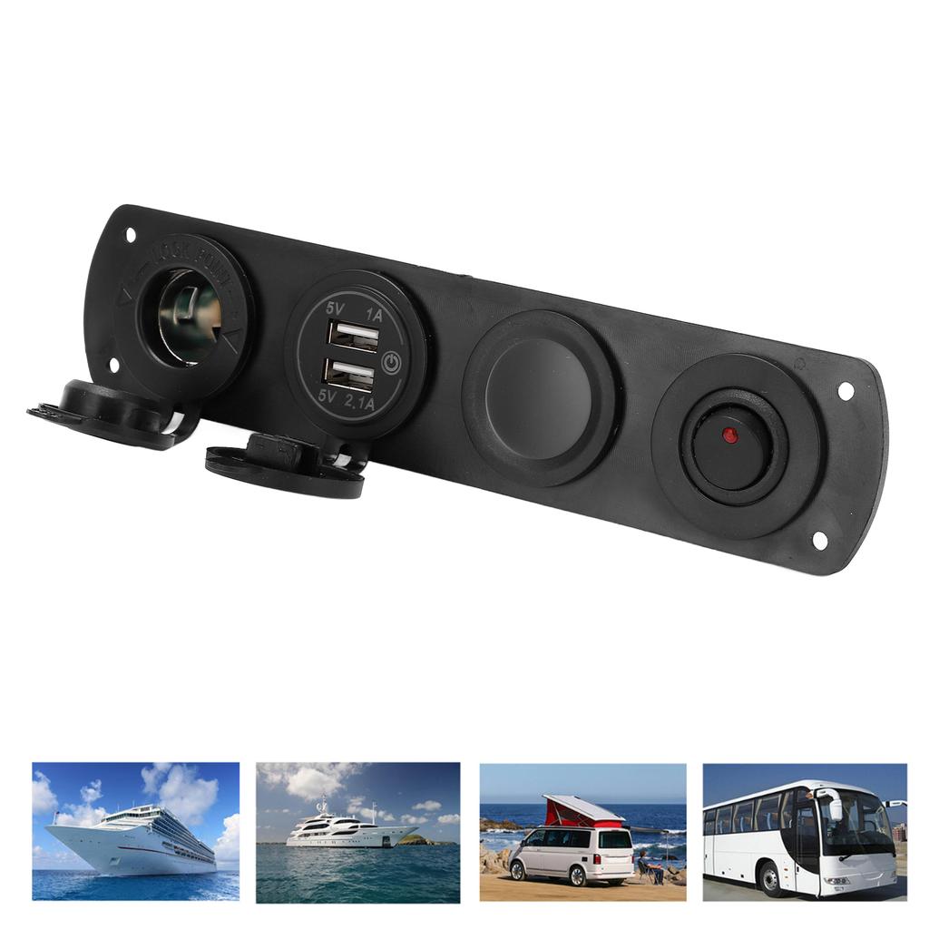 USB nabíjačka do auta 4 diery 2,1A Vodotesný dizajn Inteligentné ovládanie Dvojitý port Zásuvka do auta