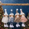 Christmas Tree Decoration Set Plush Girl Christmas Golden Ornaments Angel Xmas Party Keychain Santa Claus Snowman Hanging Decor