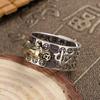 New Retro Silver Pixiu Ring Men's Heart Money Transfer Open Ring Live and Domineering