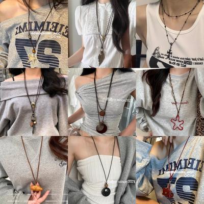 Korean Version Ins Starfish Long Necklace Women's Niche Retro Versatile Sweater Chain Personalized Casual Style High-end Necklace