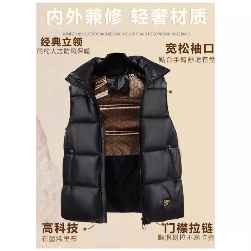 Unisex Black Puffer Vest With Hood Warm Cotton-Padded Sleeveless Jacket Winter Casual Wear