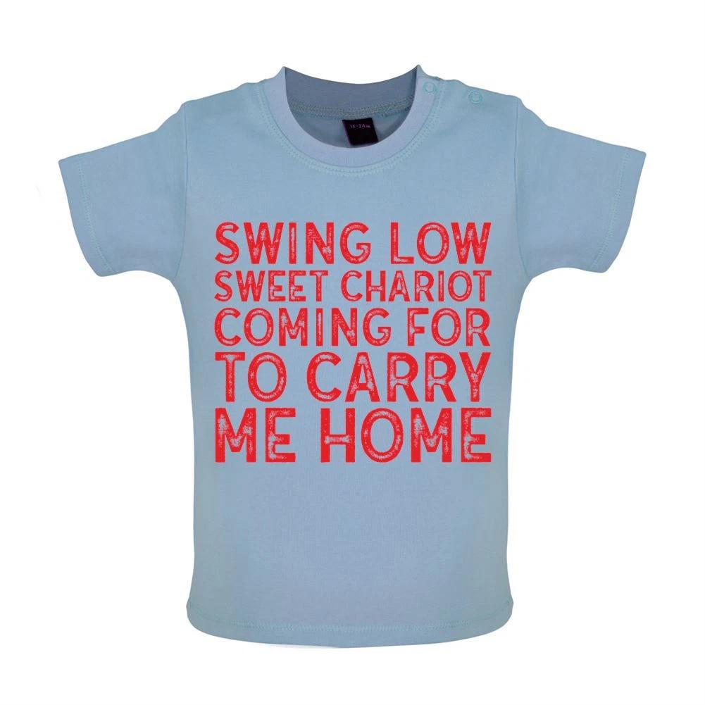 

Swing Low, Cute Chariot -Baby Kids Boys Girls Unisex T-Shirt / Romper Tees Top- England Rugby Union Nations 130