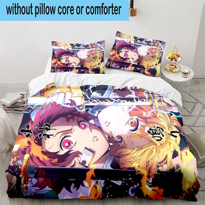 Powerful Demon Anime 3PCS Bedding set,Ideal for1pc Duvet Cover And 2pcs Pillowcases Perfect for Christmas gift,Ideal for Bedroom, Dormitory