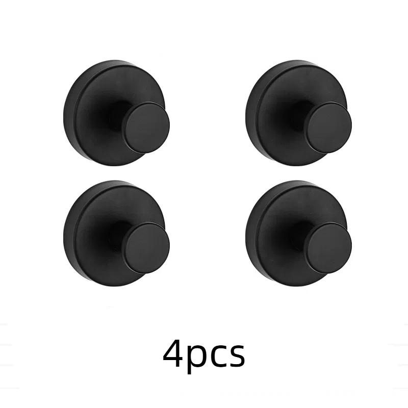 

4Pcs Black Stainless Steel Suction Cup Hooks Punch-free Wall Mounted Hook Hanging Towel Holder Bathroom Vacuum Suction Cup 4Pcs чорний